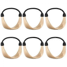 6pcs Wig Hair Ties Synthetic Wig Ponytail Holder Elastic Rubber Band Hair Ropes Hairpiece Hair Accessories for Women Girls Daily (Golden) Dia 7cm
