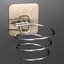 Hair Dryer Holder, Self Adhesive Stainless Steel Hair Dryer Wall Mount No Drilling, Adhesive Fasteners Included