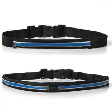 Ceinture de course à pied, sac banane fin réfléchissant anti-transpiration à double poche, compatible avec iPhone 12/12 Pro/13 et iPhone
