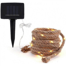Solar Fairy Light Rope, Sisal Star Lamp String Garden Light with Warm White for Outdoor Garden Terrace Balcony Solar Lamp 5 meters 100