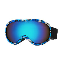 Ski Goggles Flower Blue, Double-Layer Anti-Fog, Breathable, Windproof, Eye-Protective