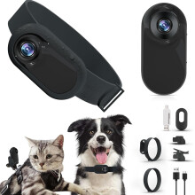 HD 1080P Cat Collar Camera 170 Degree Wide Angle Lens, Mini Sports Action Camera For Pets, Mountain Biking Travel