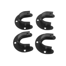 Stainless Steel Curtain Rod Brackets 4-Pack Heavy Duty Flange Socket Holders For Closet And Shower Curtains Easy Install
