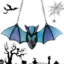 Acrylic Flying Bat Pendant Sun Catcher Rainbow Maker Ornament, Portable Garden Decoration for Bedroom Window or Christmas Tree