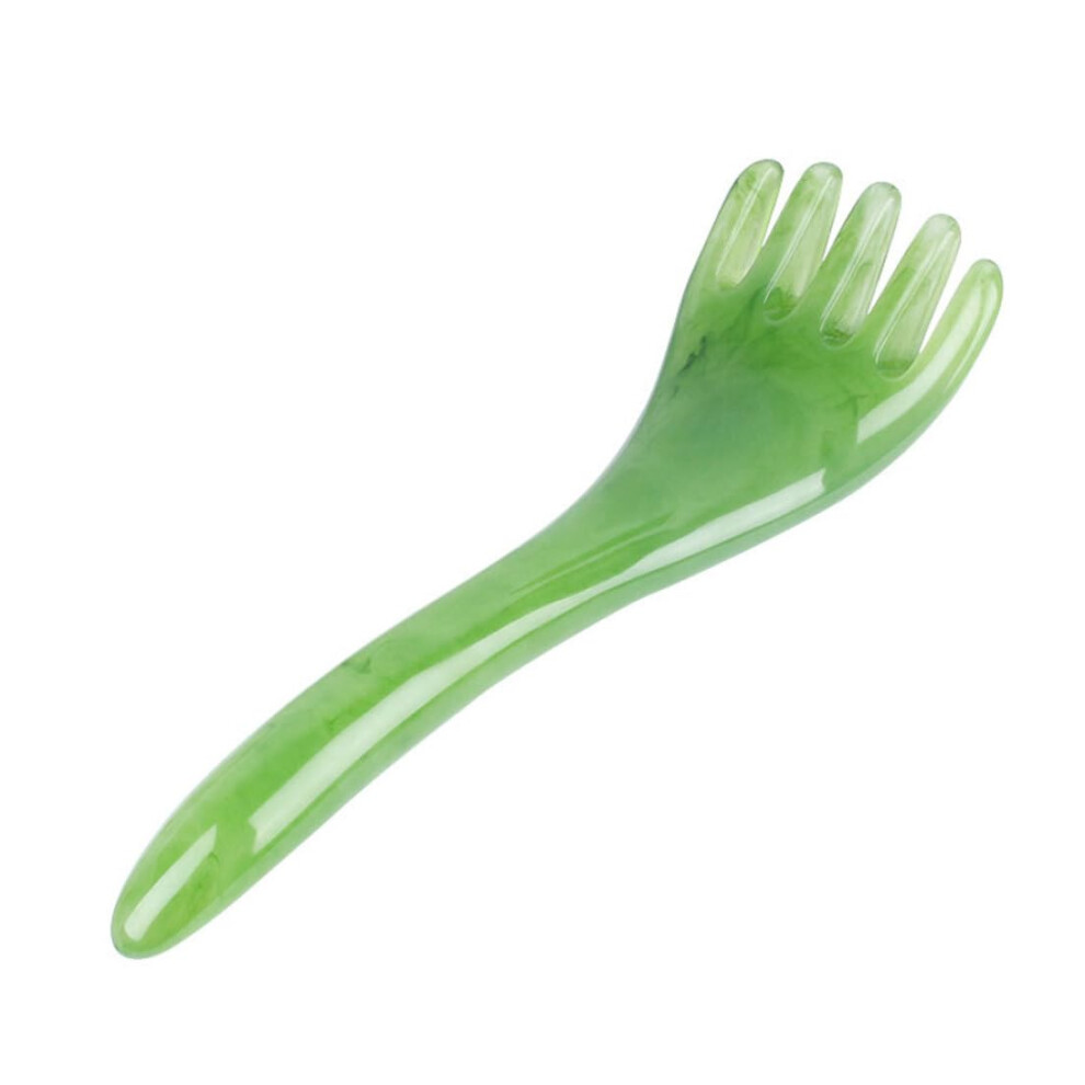 Gua Sha Comb Resin Beeswax Facial Massage Tool 5-Claw Body Scraping Jade Green