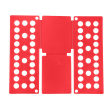 Space-Saving Clothes Folding Board Thickened PP Plastic, Collapsible Laundry Organizer For T-Shirts Jeans & Dresses Red