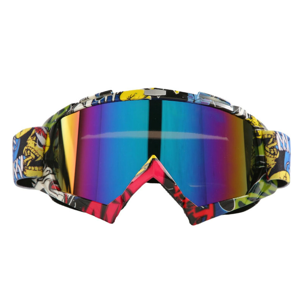 Outdoor Cross-Country Sports Cycling Windproof Goggles Unisex Ski Goggles Cartoon Frame Ribbon Multicolored Film 9354506927578
