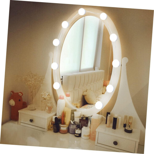 Lighted Vanity Mirror Bulbs Kit With Adjustable Brightness LED Lights For Makeup Easy Installation Color Options 1