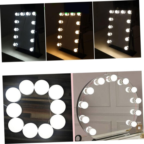 Lighted Vanity Mirror Bulbs Kit With Adjustable Brightness LED Lights For Makeup Easy Installation Color Options 2