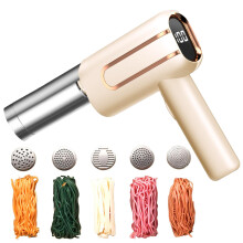 Handheld Automatic Pasta Maker 40W Cordless Electric Pasta Machine With Shaping Moulds, 5 Discs, Spaghetti Maker