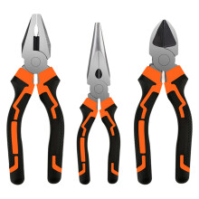 Pliers Set 3-Pc, Rust-Proof Steel Electrician Pliers, Non-Slip Handle, 8-Inch Combo, 6-Inch Diagonal, 6-Inch Long Nose