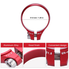 Leichter roter Fahrradhalter 31,8 mm passend für 27,2 mm Sattelstütze Einfach zu montieren