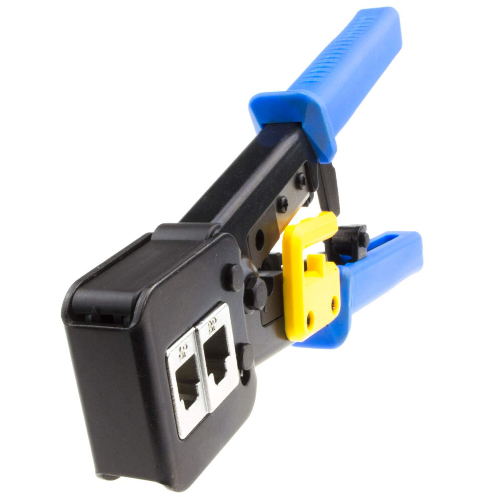 Professional Rj45 Ratchet Ez Crimper For Through Termination Cat5e Cat6 Rj45 Rj11 Rj12 Professional Grade 9016109078094