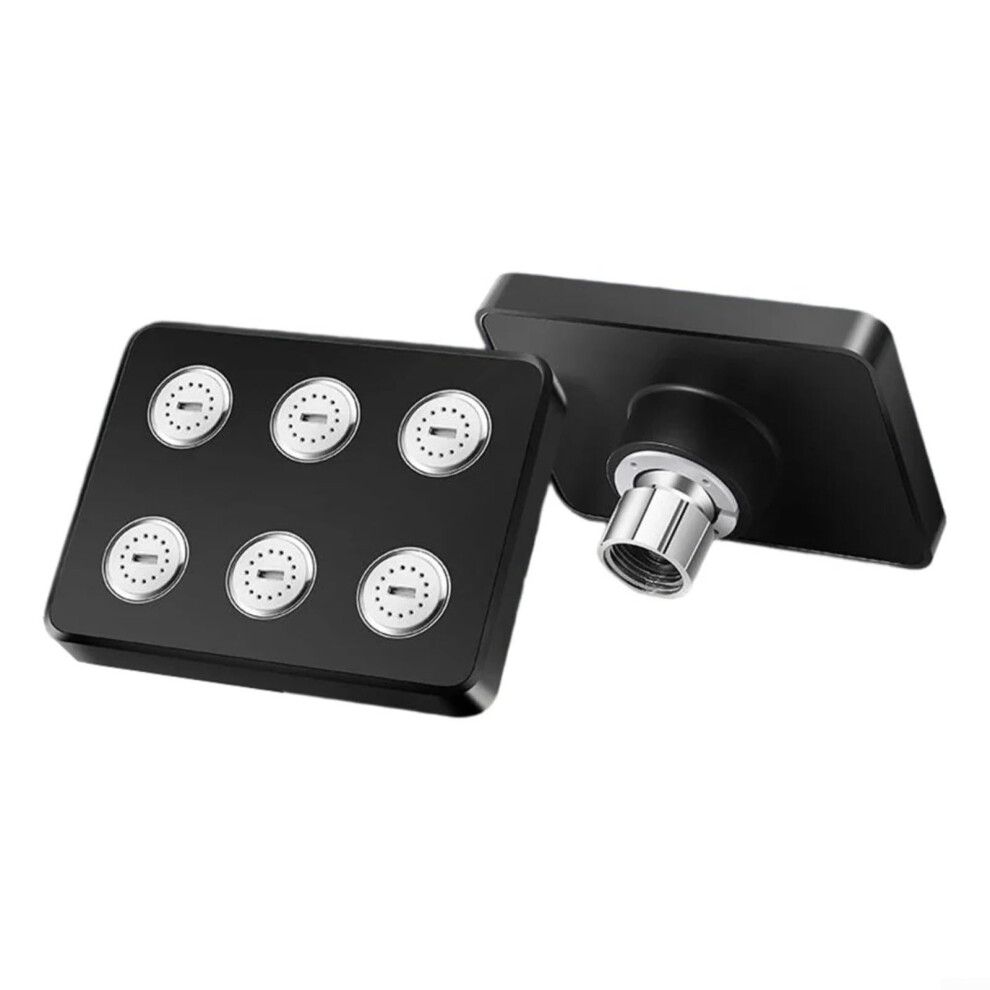 Top Spray Shower Head, Adjustable 360 Degree Rotatable, 4-Point Interface, Pressurized Anti-Blocking, Black Finish 9354506928216