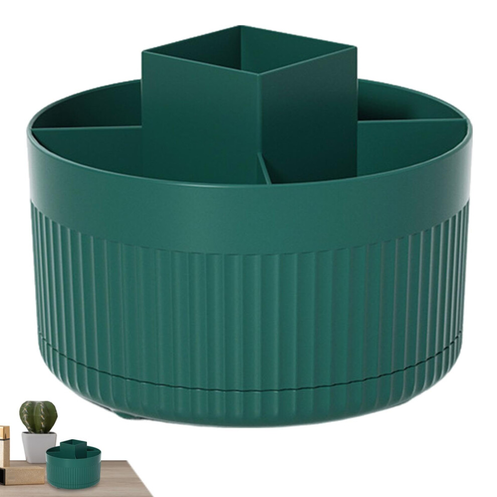 Green Rotating Makeup Brush Holder - 360 Degree Rotating Cosmetic Display Cases Desktop Vanity Organizer