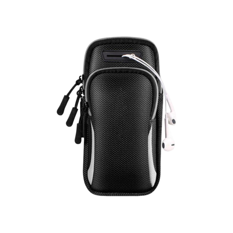 Armband Phone Holder Chequered Running Sports Arm Band For Most Smartphones, Adjustable 4-6.5 Inch Grey 9084446091175