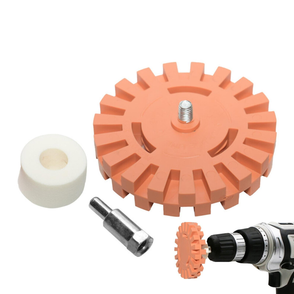 Decal Remover Eraser Wheel Pneumatic Rubber Disc 20 Mm Drill Wheel For Sticker Glue Removal 9354506928384