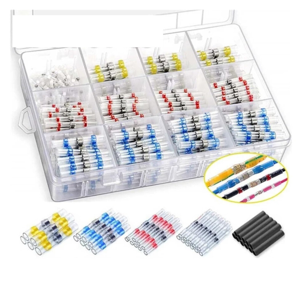 1000Pcs Heat Shrink Butt Crimp Terminals Solder Seal Electrical Butt Connectors Wire Cable Splice Terminal Kit Auto Wiring 9393856969562