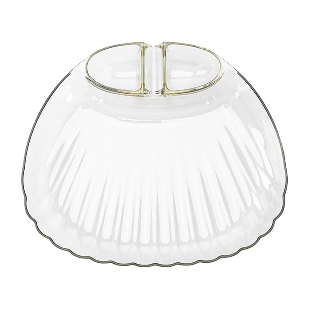 Soup Dumpling Plate Transparent Shell Shape Serving Plate With Dipping Saucer White Portable Plate For Fries And Pasta-image-OPC-PKR26FV-NEW