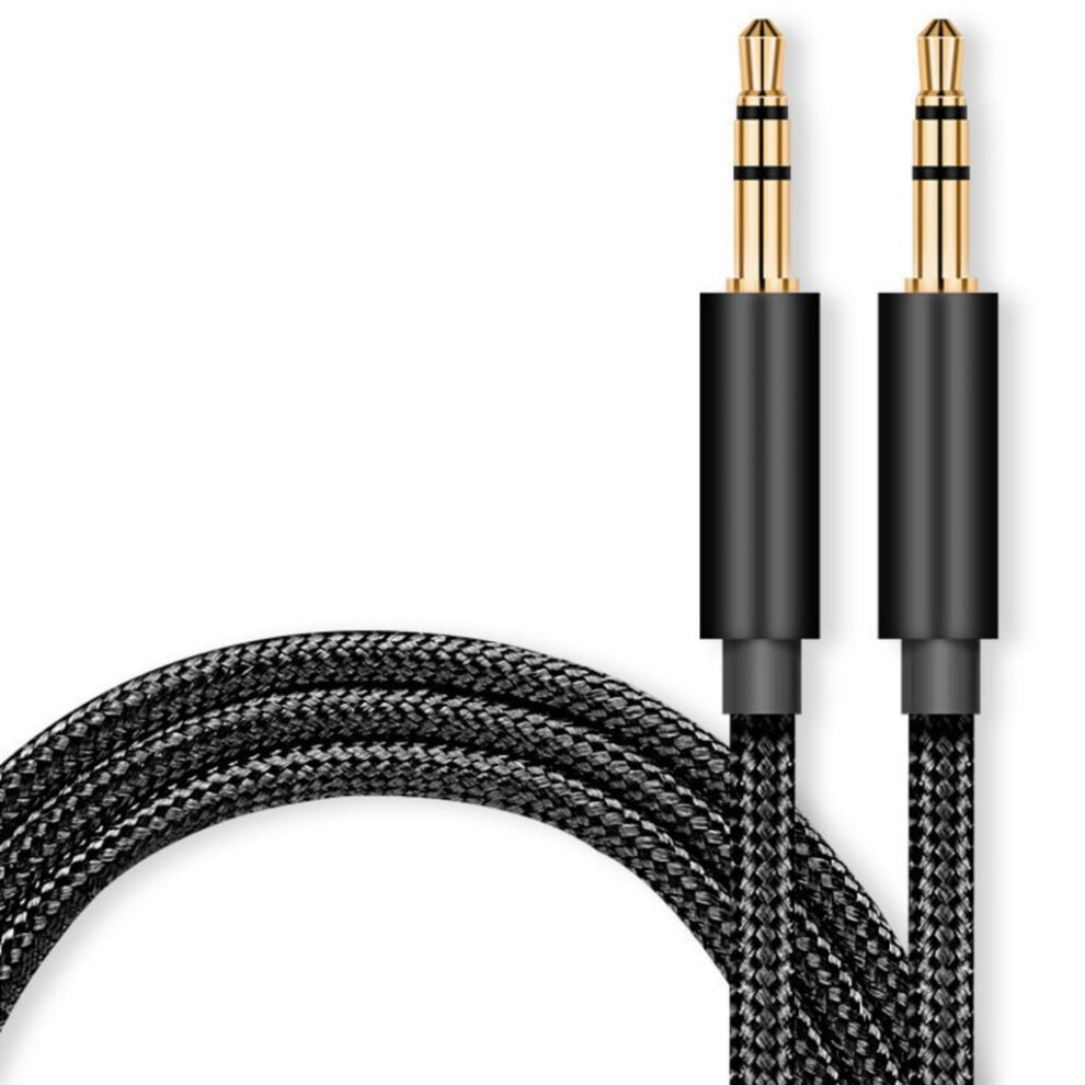 Plateds 3.5Mm Auxiliary Sound Cord Hifi Connectors For Smartphones Tablets Car Sound Systems 1M Gold/Black 9084446091397