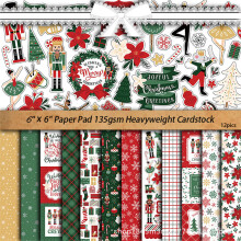 Nutcracker Christmas Vintage Background Paper 12 Sheets 15x15cm Scrapbook Collage Paper Base Paper Holiday Decoration