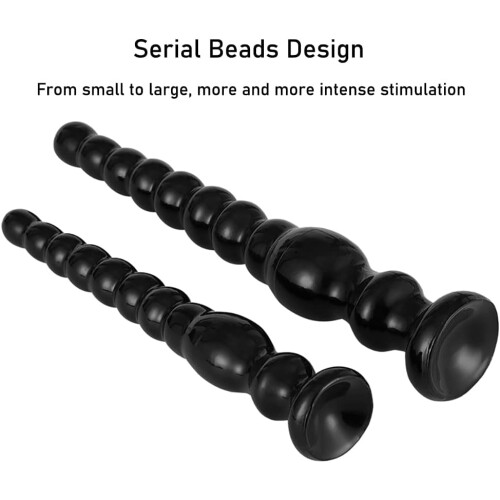 Anal Butt Plug Overlength With Round Beads PVC Soft Material Large Size 1