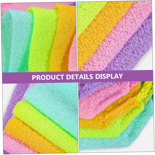 Bathing Back Scrubber 5-Piece Set Exfoliating Body Washer With Drawstring 2