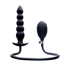 Anal Butt Plug Inflatable Silicone Beaded Plug With 5 Beads, Large Anal Toy For Men
