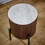 Opal Mango Wood Side Table With Marble Top & Metal Legs 5