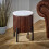 Opal Mango Wood Side Table With Marble Top & Metal Legs 1