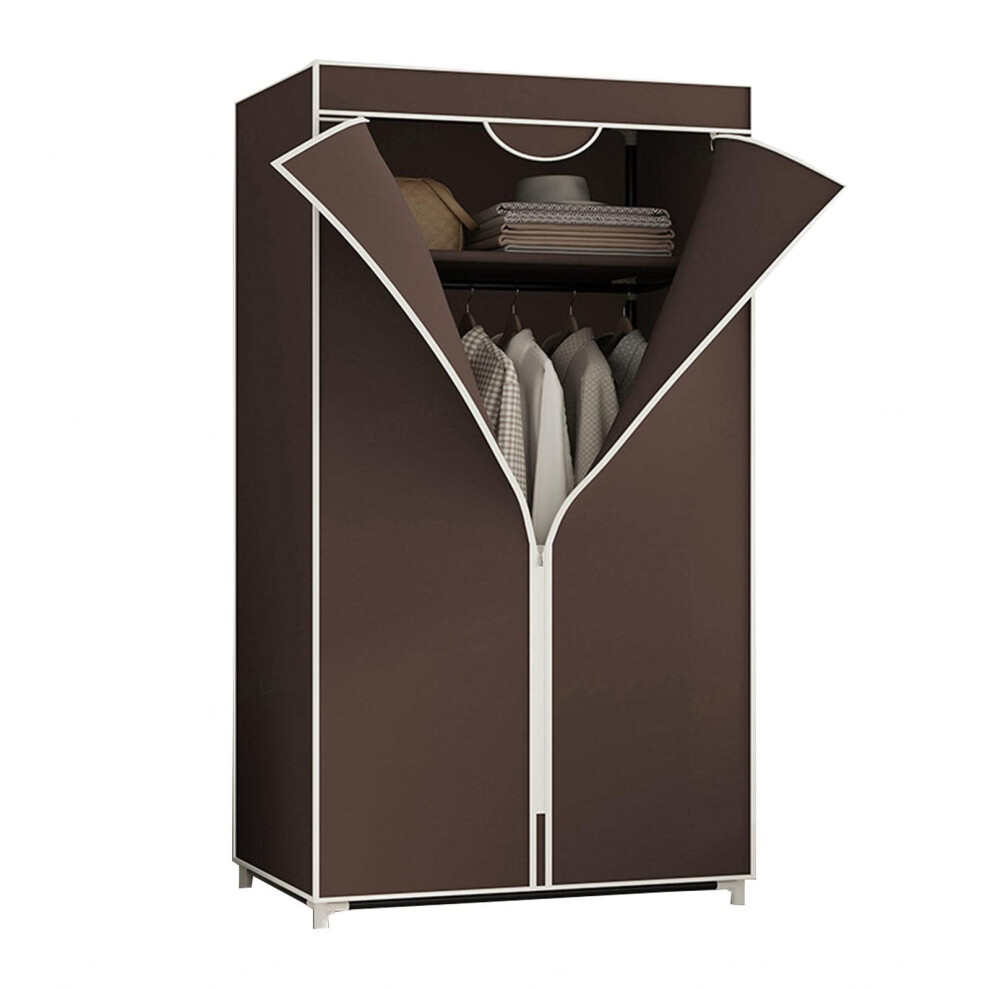 Wardrobe Canvas Wardrobe Portable Wardrobe With Hanging Rail Shelves Fabric Cover White 155x90x45 CM A 150x55x45-image-OPC-PKR29XC-NEW