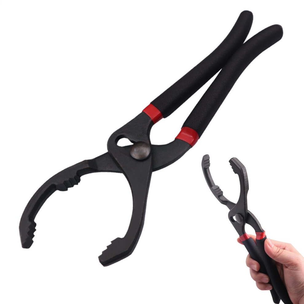 Oil Filter Pliers 10-In 12-In Adjustable Oil Filter Wrench Alloy Steel Serrated Portable Opener For Engine Filters Conduit Fittings 9016109080639
