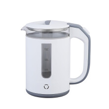 Electric Kettle Stainless Steel & Borosilicate Glass, 1.2L, 1000W, Auto Shut Off, Boil Dry Protection, BPA Free, White
