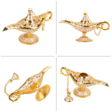 Metallgeätzte Hohl-Legendenlampe Aladdin Magische Dschinni Wünschetopf 12x4,5x6,5 cm