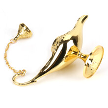 Seltene Retro Aladdin Magische Licht Wünsche Lampe Sammlerstück Golden 12cm