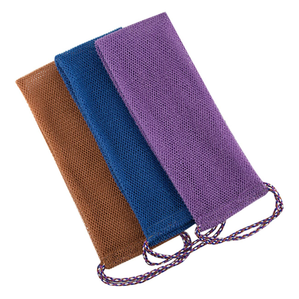 Long Strip Exfoliating Back Scrubber 3Pc African Scrubbing Net Bath Towels Soft Mesh Rubbing Towels For Men And Women