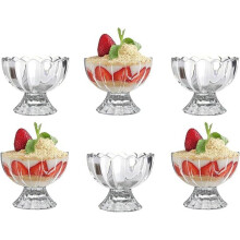 (Default) Set Of 6 Qing Ping Guo Short Stemmed Glass Ice Cream Bowls Sundae Dessert Glasses Mini Glass Trifle Bowls Pudding Dessert Serving Cups Styl