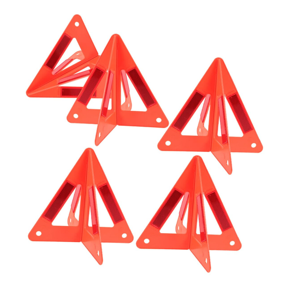 Reflective Roadside Signs Emergency Warning Triangle Kit, 5 Pcs, Truck Accessories, Safety Triangles, High-Visibility 9354506933333