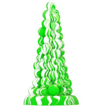 Anal Butt Plug Liquid Silicone Huge Size With Suction Cup Base Green Soft Dilator Sex Toy