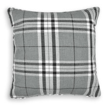 (Grey) Pack of 4 Super Woven Tartan Check Decorative Scatter Cushion Covers - 4 Colours