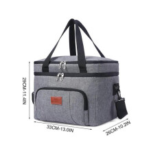 camping shovel  Gray Multifunctional Outdoor Double-layer Picnic Bag Ice Bag L