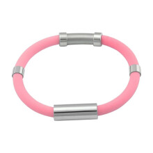 camping kit Pink Anti- Bracelet Negative Silica Gel Metal Energy Sports Bracelet L