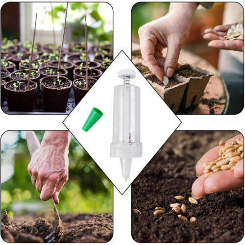 Seed Spreader Lightweight Manual Seed Dispenser Handheld Seed Sower Tool With Dibber And Widger Set For Tiny Seeds 2