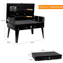 (Default) Portable Folding Charcoal BBQ Barbecue Camping Grill Travel Picnic Outdoor Metal Set Bbq Grill