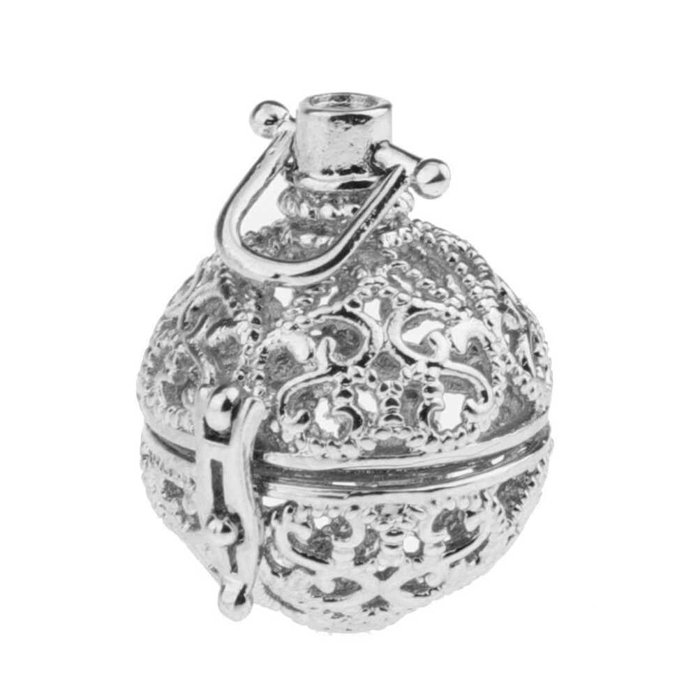 (Silver) Beautiful Copper Hollow Locket Pendant Charms Aromatherapy Essential-image-OPC-PKR2QJY-NEW