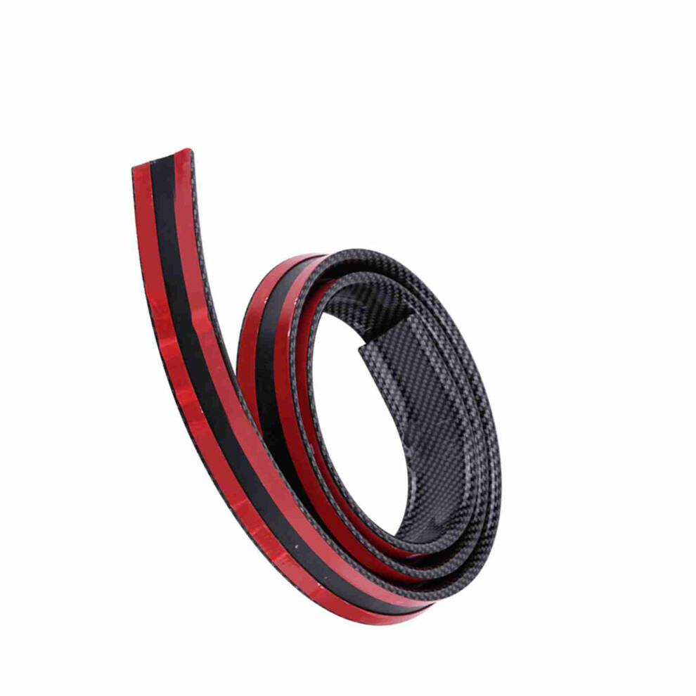 4.9Ft Universal Carbon Fiber Soft Rubber Car Spoiler Wing Black 4961351714069