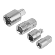 4 Stück Silber Chrome Vanadium Stahl Stecknuthalter Adapter Reduzierer 1/2" 3/8" 1/4"