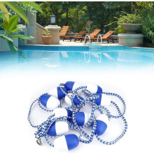 Floating Pool Safety Divider Swim Lane Line, Buoy Rope, Dual-Tone Floats, 2 Preassembled Hooks, 15-200 Ft, Blue-White