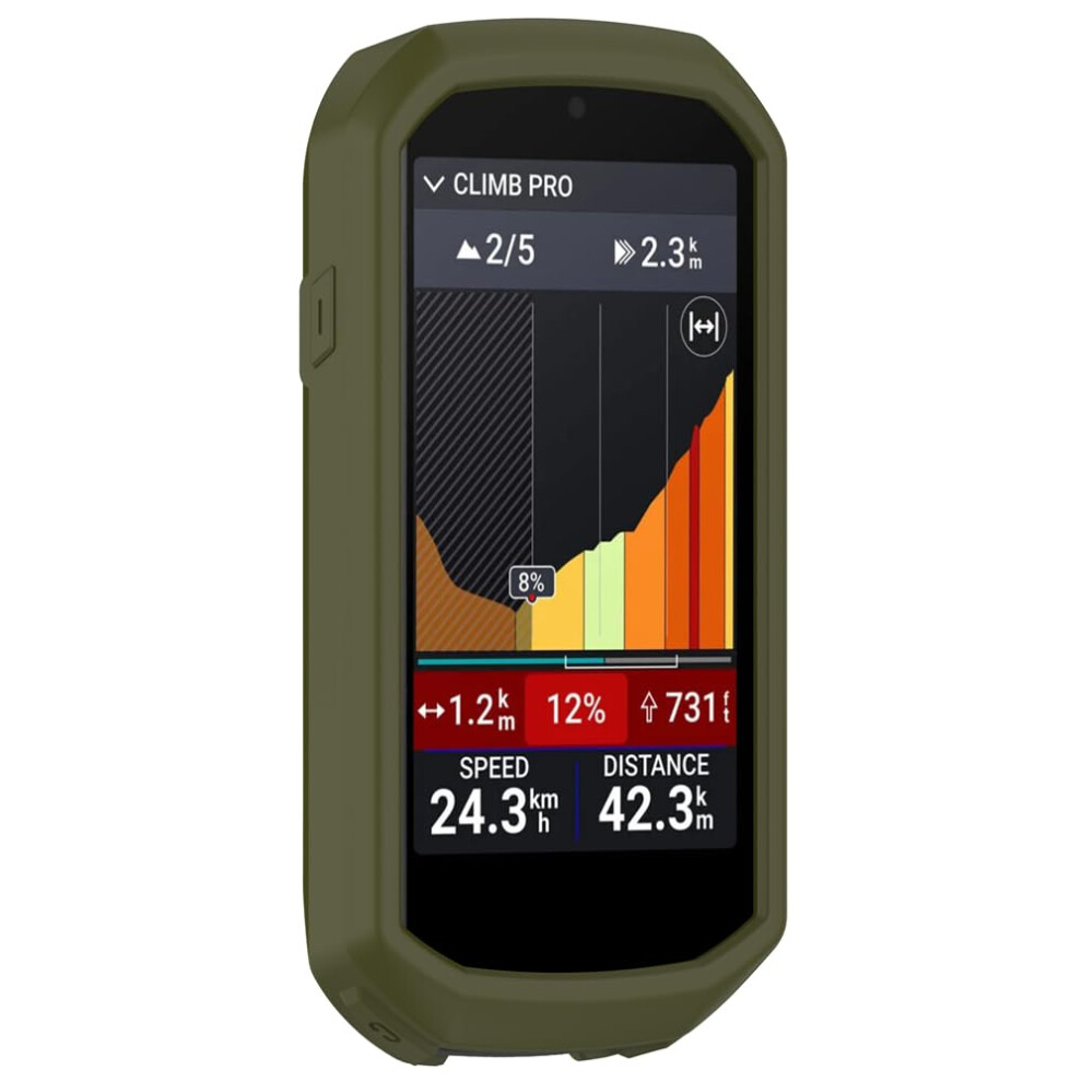 Silicone Soft Edge Shell Bumper Cover For Garmin Edge 1050 Case Scratch-Resistant Dustproof Moss Green 9084446097023