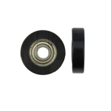 604zz Ball Bearing 10 Pcs Black Plastic Coated Sliding Window Door Flat Roller BSF60418-5